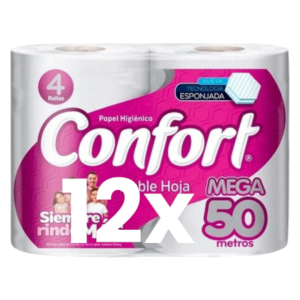 CONFORT | Papel higiénico 50 mts - 12 rollos