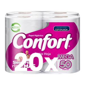 CONFORT | Papel higiénico 50 mts - 20 rollos