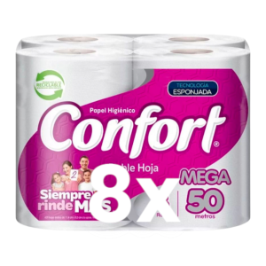 CONFORT | Papel higiénico 50 mts - 8 rollos