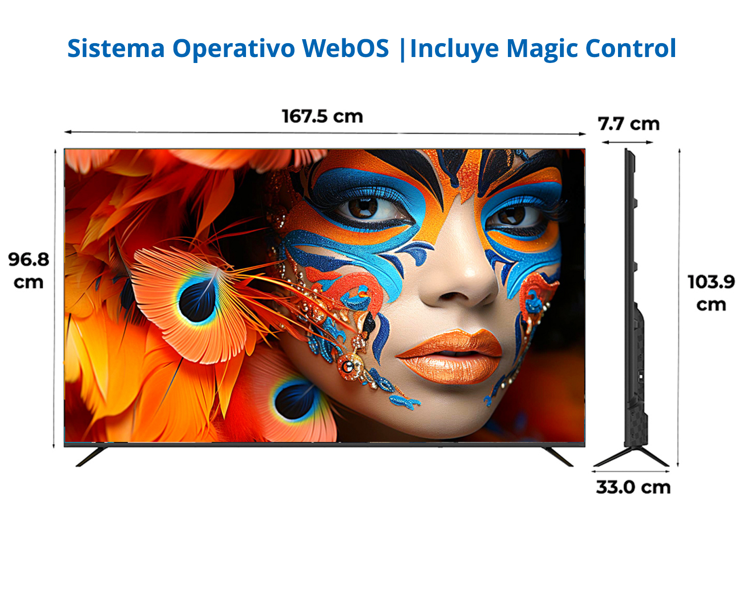 DAEWOO | Smart TV XLED 75″ 4K UHD WEBOS Dolby Audio con Magic Control DA-LS75U1 - Imagen 2
