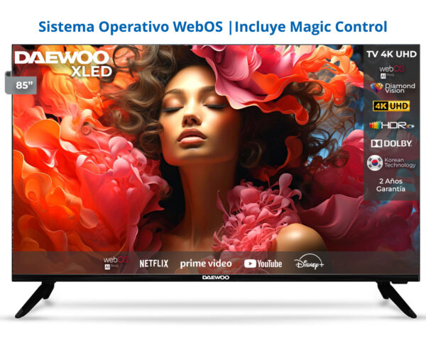 DAEWOO | Smart TV XLED 85″ 4K UHD WEBOS Dolby Audio con Magic Control DA-LS85U1