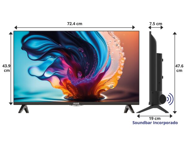 HUUS | Smart TV 32" HD línea 2025 WEBOS (Soundbar incorporado) 32UH25WO - Imagen 2