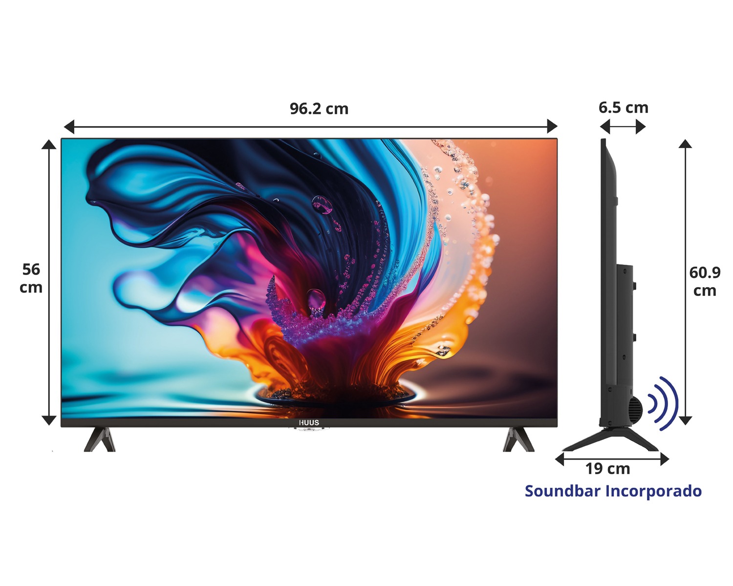 HUSS | Smart TV 43″ FHD Línea 2025 WEBOS (Soundbar Incorporado) 43UH25WO - Imagen 2