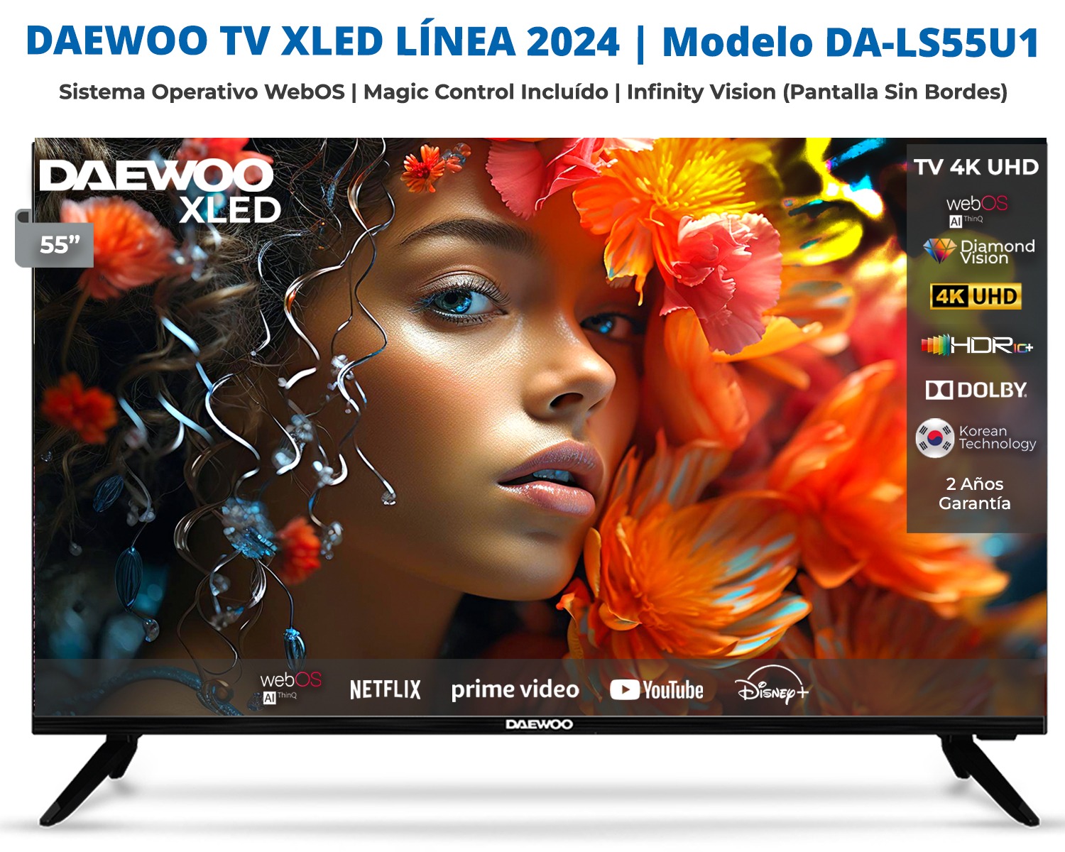 LG | UHD AI 55UT7300PSA 55″ 4K Smart TV 2024