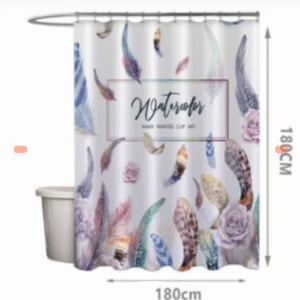Cortina Plástica Estampado Plumas 180cm